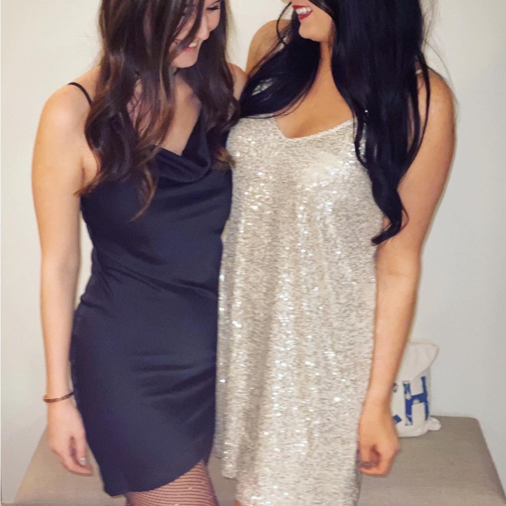 Gold sequin dress